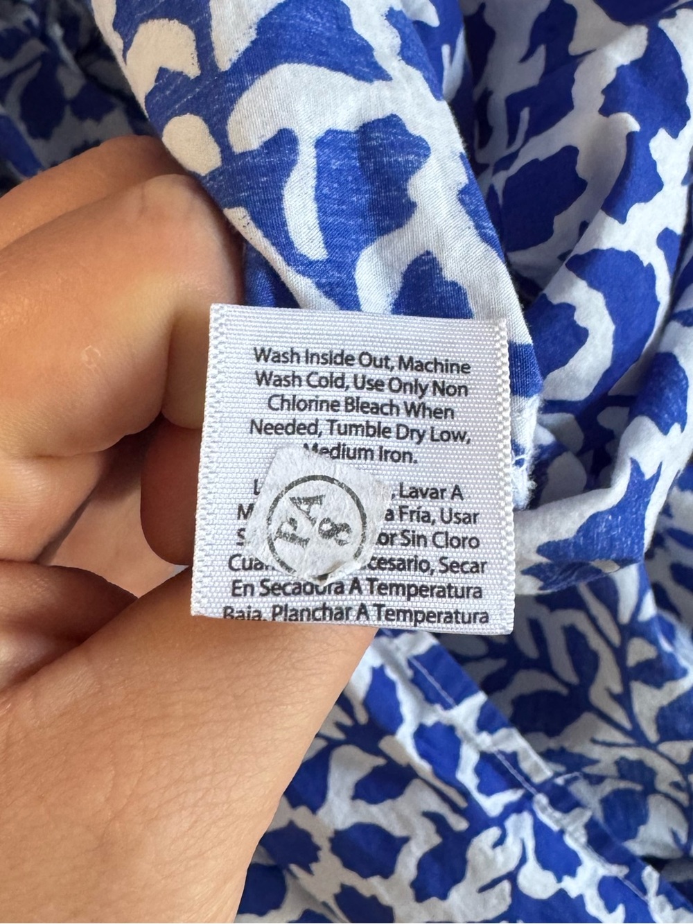 Time and Tru Blue and White Floral Smocked Sundress LIKE NEW plus size XXL 20 - Picture 7 of 10